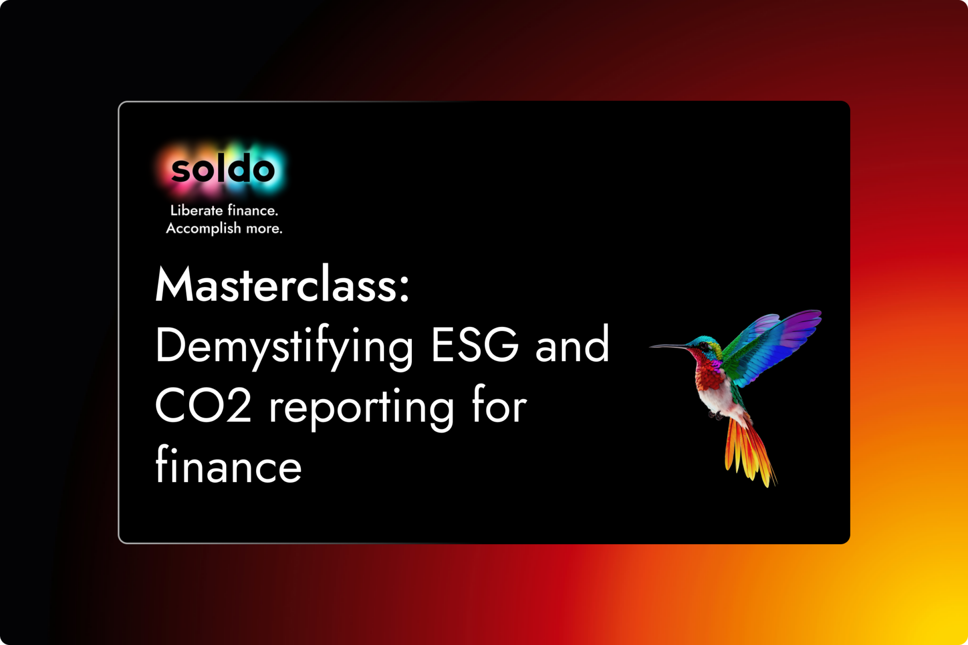 Masterclass Demystifying ESG and CO2 reporting for finance